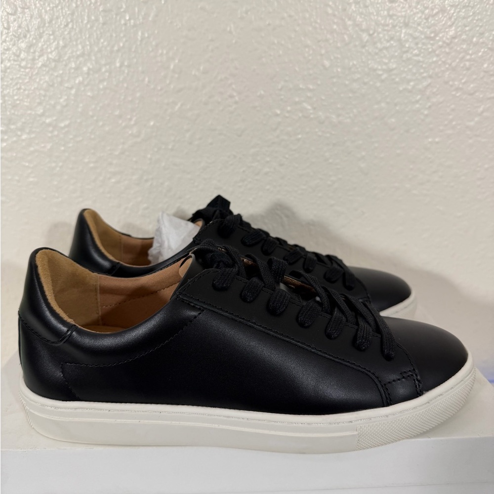 Quince Everyday Sneaker, Black Full-grain Leather White Sole Italian Shoes NWT - Picture 7 of 11